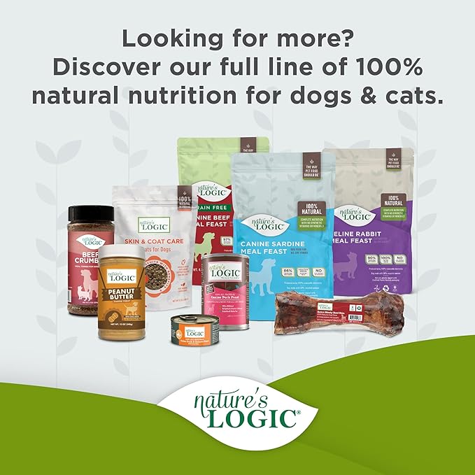 Nature's Logic Dry Dog Food - 100% Natural - No Synthetics - For All Ages, Sizes, Breeds - Free From Common Allergens, High Protein - Venison Meal Feast, 4.4lbs
