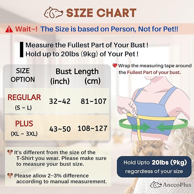 Dog Carriers for Small Dogs, Front Facing Dog Sling Carrier, Hands Free Cat Carrier, Size Adjustable, Reducing Back Pain, Premium Cotton, Safe and Soft Dog Carrier (Regular, Light Pink)