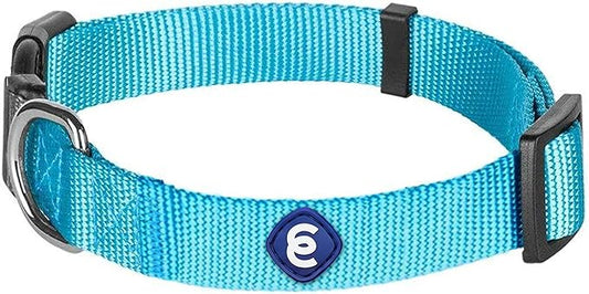 Blueberry Pet Essentials Large Dog Collar in Turquoise | Adjustable & Eco-Friendly Durable Nylon Strap | Classic Collar for Large Dogs, Boy & Girl Pets