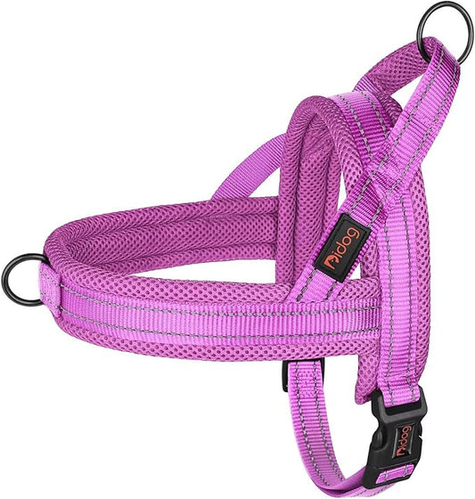 Didog No Pull Dog Harness with Soft Mesh Padded,Reflective & Quick Fit Light Weight Dog Strap Vest Harness,Easy for Walking Training (M:Chest 21-26", Purple)