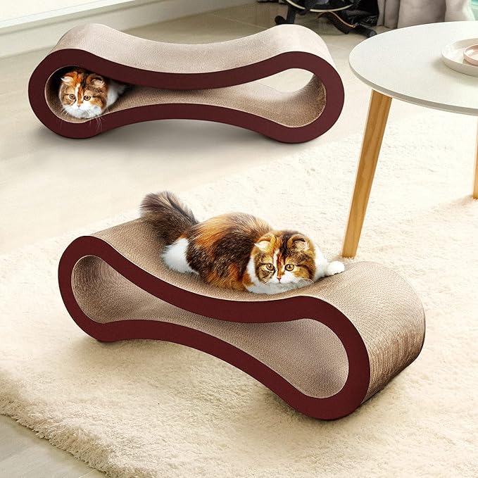 Cat Scratcher Cardboard, Scratching Pad House Bed Furniture Protector, Infinity Shape, Curved