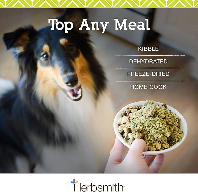 Herbsmith Kibble Seasoning – Freeze Dried Duck – Dog Food Topper for Picky Eaters – Grocery-Grade Fruits + Veggies – 3oz