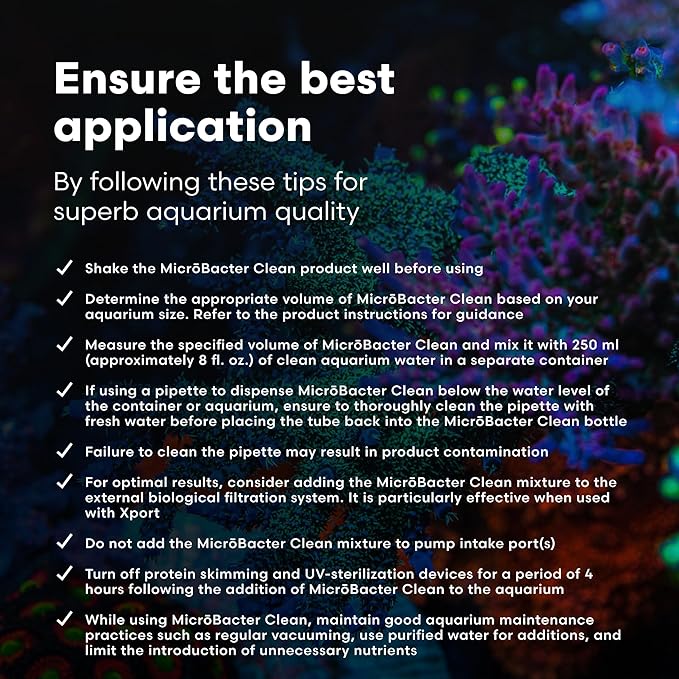 Brightwell Aquatics MicroBacter Clean - Microbial Culture & Enzyme Blend Fish Tank Cleaner - Cleans Live Rock Surfaces for Saltwater Fish Habitats - Aquarium Water Treatments, 135.25 fl oz