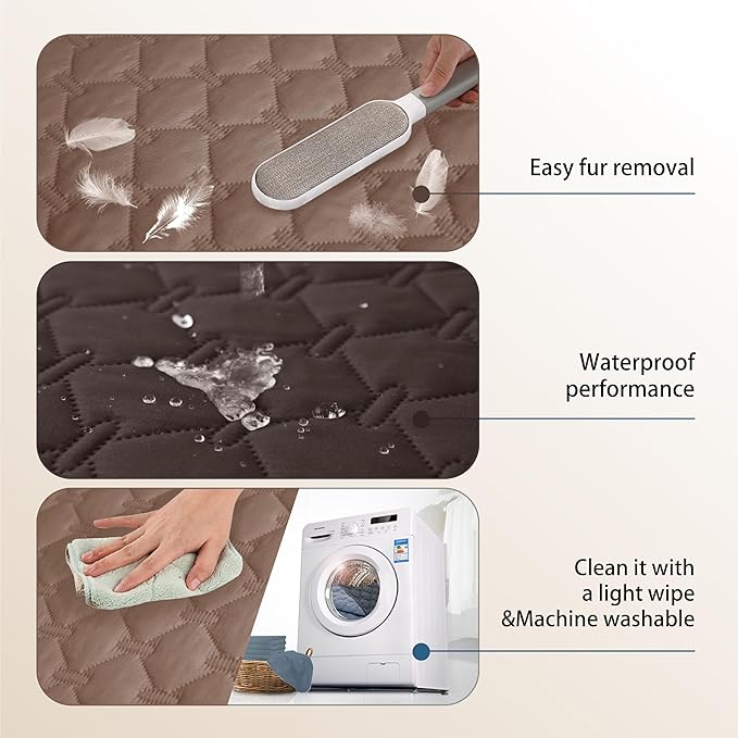 gogobunny 100% Double Sided Waterproof Dog Blanket Soft Pet Bed Cover Reversible Protect Furniture Couch Sofa Car for Puppy Cat Kids (Dark Coffee/Light Coffee, 30x80 Inch (Pack of 1))