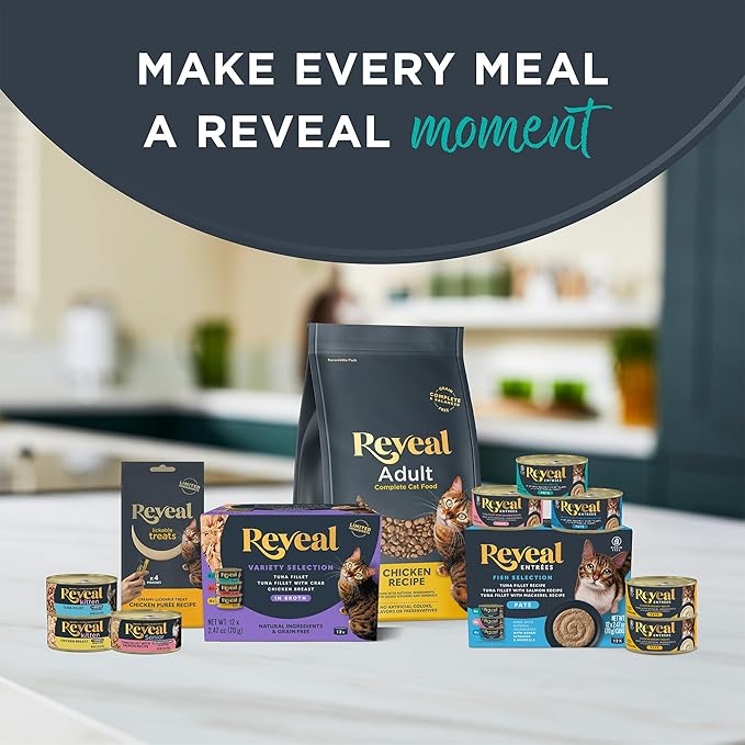 Reveal Natural Wet Cat Food, 12 Count, Grain Free, Limited Ingredient Canned Food for Cats, Chicken Breast in Broth, 5.5 oz Cans