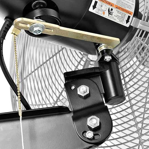 Global Industrial Deluxe Oscillating Wall Mount Fan, 24" Diameter, 1/2HP, 8,650CFM