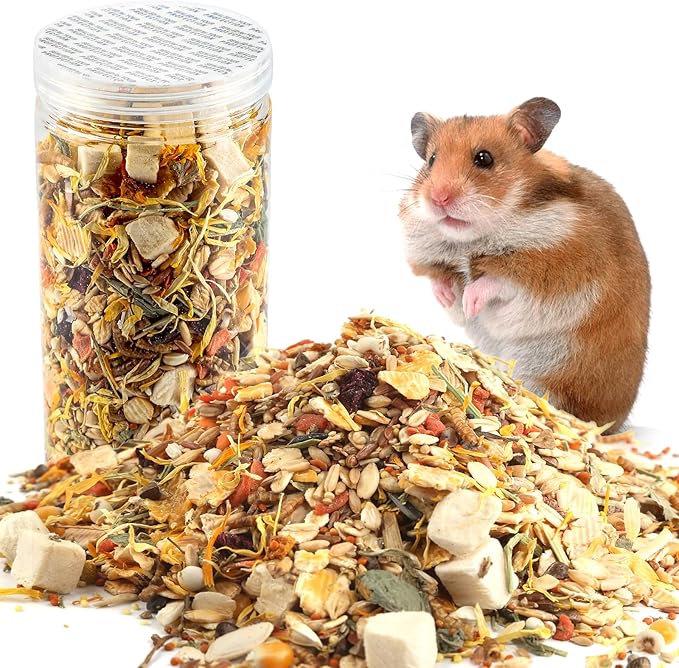 Gourmet Hamster & Gerbil Food, Dry Food for Hamsters-Supports Healthy Digestion and Healthy Teeth Unique Edible Treats for Guinea Pigs, Hamsters, Gerbils