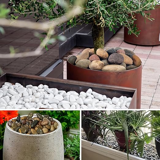 White River Rocks 40lbs, 2-3 Inch Natural Unpolished Bulk Pebbles, Hand-Picked Premium Stones for Landscaping and Garden Design Fish Tank, Flower Pots, Pathways and Backyard