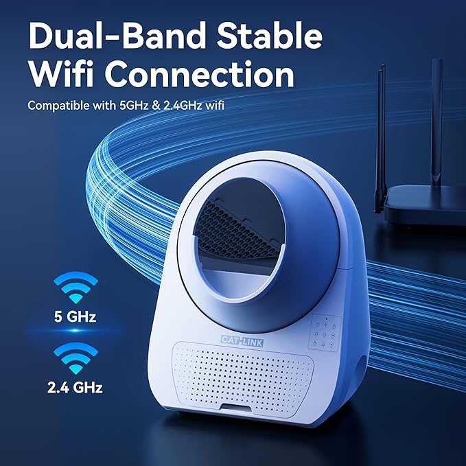 CATLINK 2025 New Ultra Self Cleaning Litter Box with AI Camera, 5G WiFi Automatic Cat Litter Box Self Cleaning for Multi-cat, APP Health Monitor, Pinch-Free Robot Cat Litterbox with Cleaning Brush