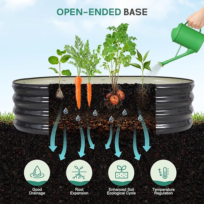 Galvanized Raised Garden Bed Outdoor - 4x2x1FT (2 Pack) Metal Garden Planter Box with Safety Edging and Gloves, Raised Bed for Gardening Vegetables Fruits and Flowers - Grey