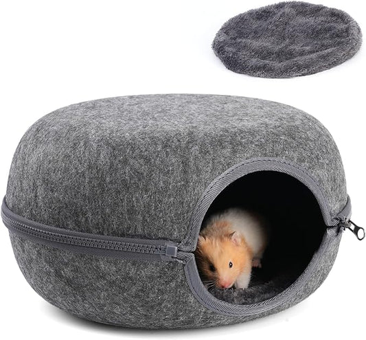 Guinea Pig Hideout, Double Function Guinea Pig Bed with 2 Soft Cushions, Small Animal Cage Accessories for Guinea Pigs, Hamsters, Hedgehogs, and Ferrets