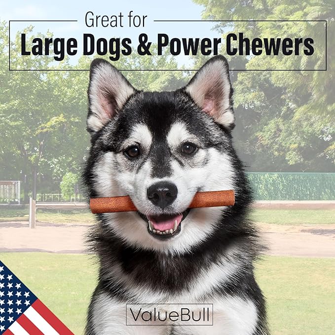 ValueBull USA Collagen Sticks for Dogs, 6 Inch Jumbo Chews, Natural Long-Lasting Dog Treats, 200 Count Bulk Pack - Promotes Joint, Skin & Coat Health with Glucosamine and Chondroitin