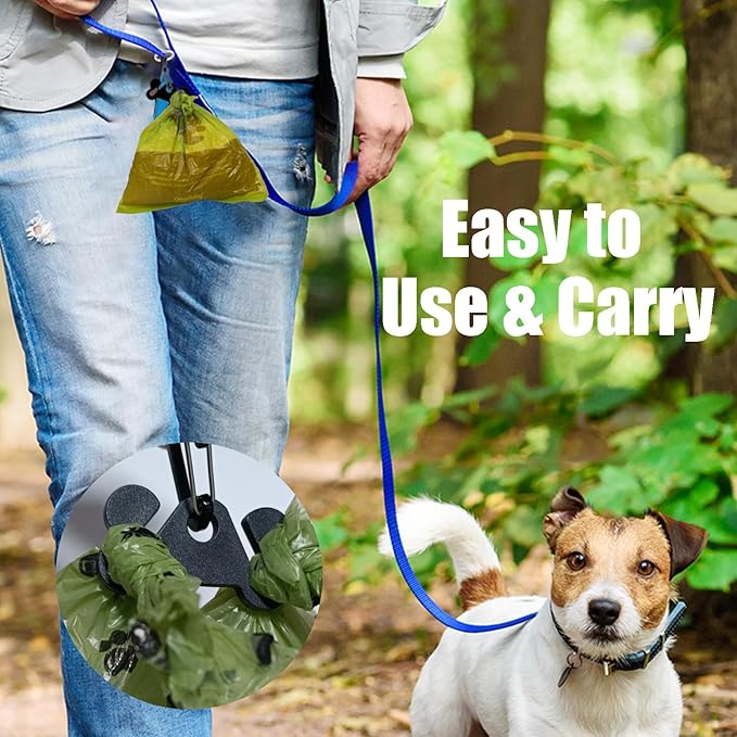 2Packs Dog Poop Bag Holder for Leash Attachment Dog Poop Bag Dispenser Dog Waste Bag Dispensers Dog Poop Bag Holders Fit Dog Leash Accessory With Hand Free Holder Carriers, Pink & Black