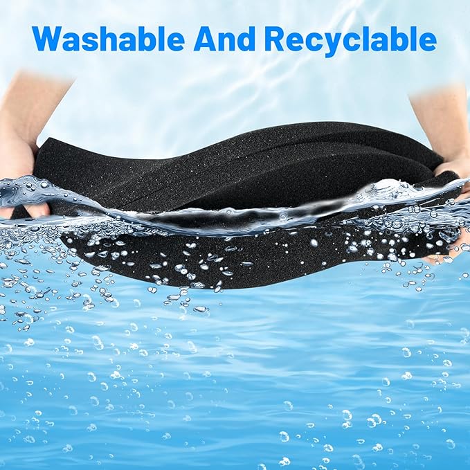 Aquarium Sponge Filter – Cut-to-Fit Filter Foam for Most Fish Tanks, Efficiently Traps Debris & Particles, Easy to Clean Prefilter Sponge for Aquarium, Dye-Free, 20x20x1 Inch, (50PPI)