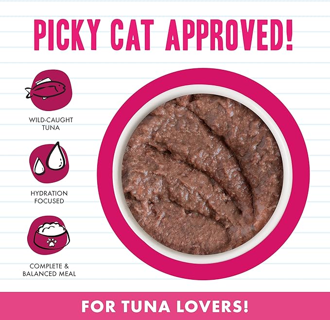 Weruva BFF Minced Natural Wet Cat Food, Tuna and Bonito Be Mine in Gelee, 5.5oz Can, Pack of 24