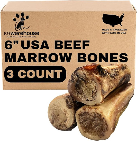 Beef Bone Marrow Dog Treats - Long Lasting Dog Bones for Aggressive Chewers - All-Natural Marrows Treats for Dogs - High-Protein Marrow Bones for Dogs Small, Medium, Large & Extra Large