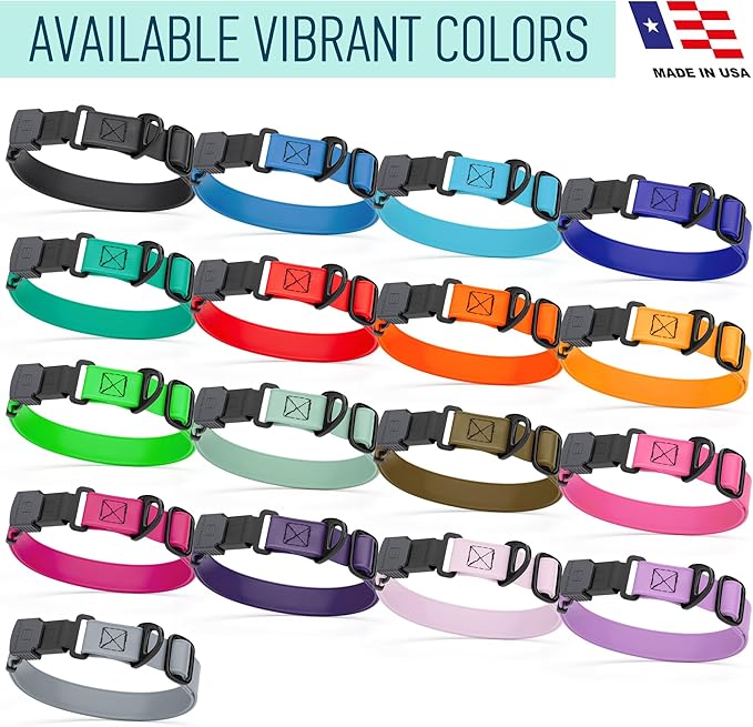 Dogline Biothane Waterproof Dog Collar with Herm Sprenger Stainless Steel Quick Release Buckle – Heavy Duty Tactical Durable Collar for Dogs – Comfortable and Safe Pet Collar, W 1" L 15-25", Orange