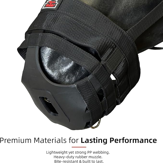 BARN & STABLE Horse Grazing Muzzle Halter for Easy Breathe, Comfortable Professional Horse Muzzle Grazing with Adjustable Straps, Velcro and Buckles, Suitable for Precaution of Laminitis