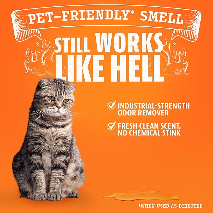 Angry Orange Pet Odor Eliminator Concentrate for Cat Urine and Smells - Fresh Scent - 8 oz (Makes 128 oz of Cleaner)