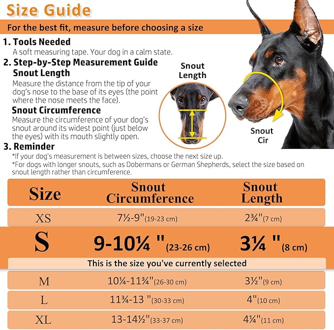 BARKLESS Dog Muzzle, Basket Muzzle for Biting, Chewing and Scavenging, Humane Cage Mouth Cover, Perfect for Grooming and Training Small Aggressive Reactive Dogs (S, Brown)