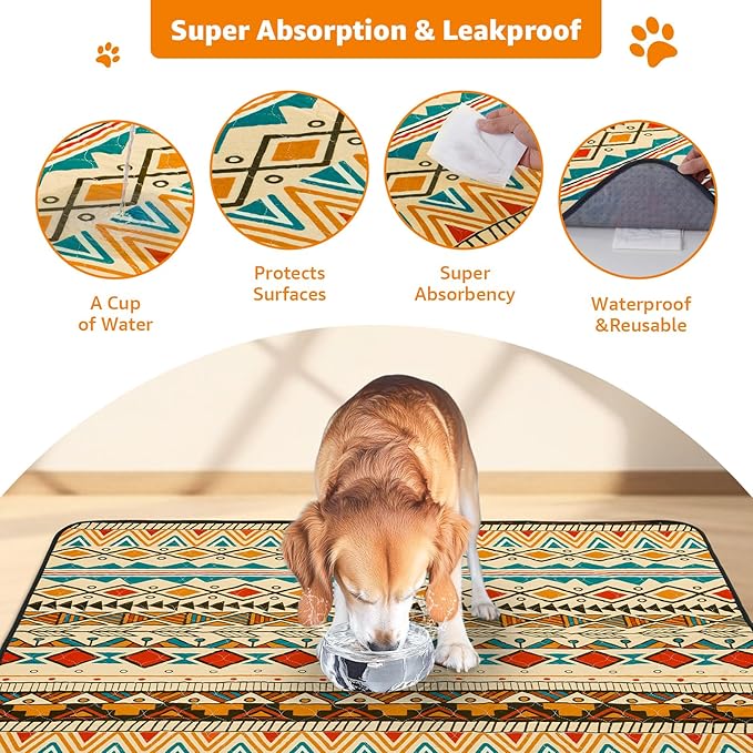 LOOBANI Reusable Pee Pads for Dogs: 2 Pack Washable Puppy Pads Waterproof 41"x41", Super Absorbent Whelping Pad, Leak-Proof & Non-Slip Dog Training Pads for Floor, Potty, Playpen, Crate (Yellow)