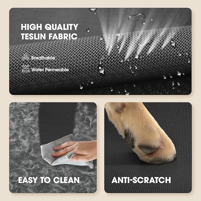 Elevated Dog Bed, Raised Outdoor Dog Bed for Extra Large Sized Dog, Portable Cooling Pet Cot with Breathable & Washable Mesh, Indoor & Outdoor Pet Hammock with Skid-Resistant Feet.