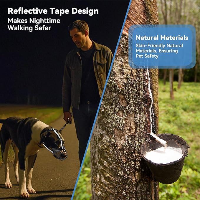 Dog Muzzle for Large Dogs, Breathable Basket Muzzles for Small, Medium and X-Large Aggressive Dog, Allows Panting Drinking, Suitable for Grooming Trimming Training (4, Blacks)