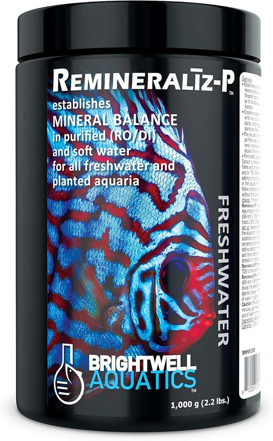 Brightwell Aquatics Remineraliz P - Reconstitutes Reverse Osmosis, Deionized, or Distilled Water for Freshwater Aquarium Use 1000-g