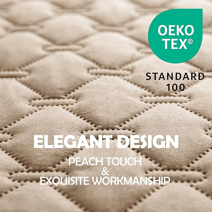 gogobunny 100% Double-Sided Waterproof Dog Bed Cover Pet Blanket Sofa Couch Furniture Protector for Puppy Large Dog Cat, Reversible (82x102 Inch (Pack of 1), Dark Beige/Light Beige)