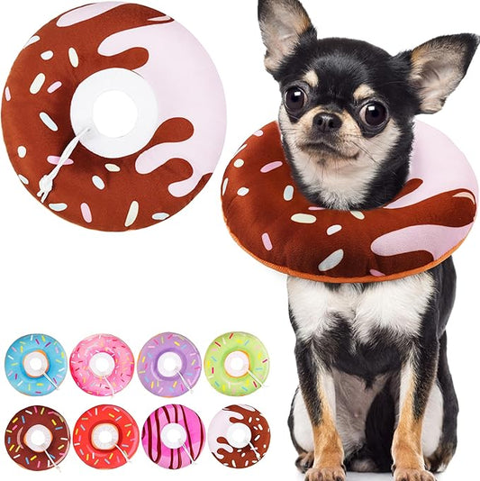 Cat Cone Collar Soft, Cute Cat Donut Collar After Surgery, Adjustable Kitten Recovery Cones to Stop Licking, Lightweight Neck Elizabethan Collars for Cats Kittens (Chocolate, Large)