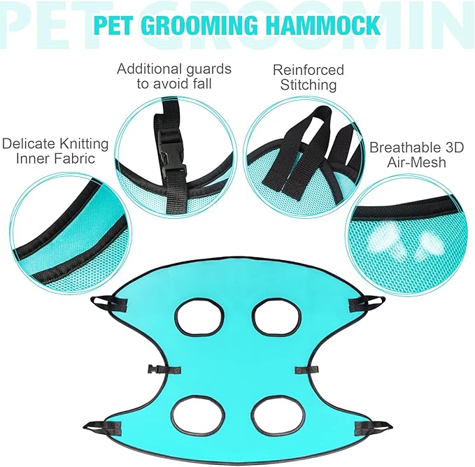 Dog Grooming Hammock - Upgrade Pet Grooming Harness for Nail Trimming (XXL 120lb), Dog Sling for Nail Clipping, Dog Hanging Holder Hanger for Cutting Nail with Nail Clippers, Green
