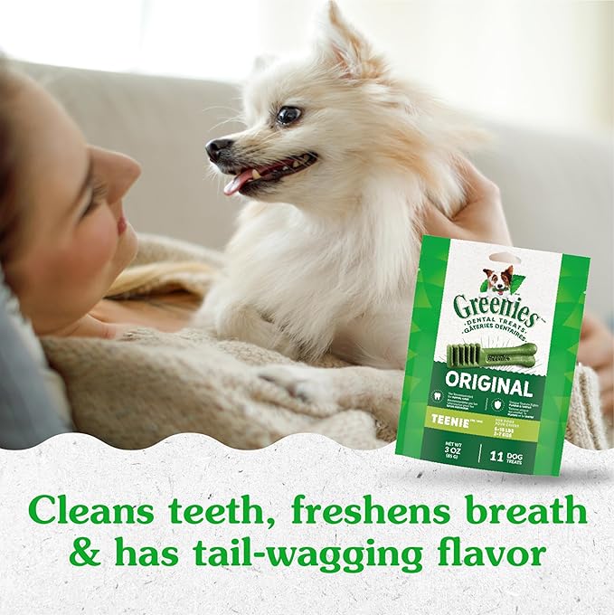 Greenies Original Teenie Dental Dog Treats, 3 oz. Pack (11 Treats)