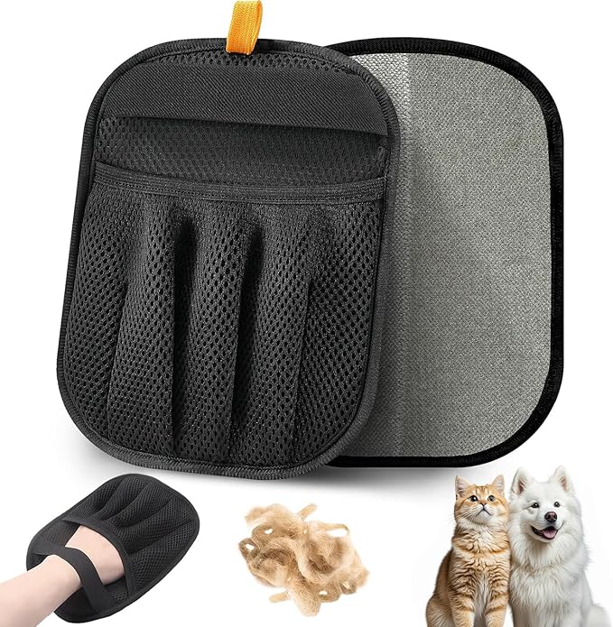 2PCS Pet Hair Removal Glove for Cats & Dogs Five-Finger Electrostatic Magic Brush Pet Hair Remover Glove for Clothing, Couch, Carpet, Furniture, Car Seat