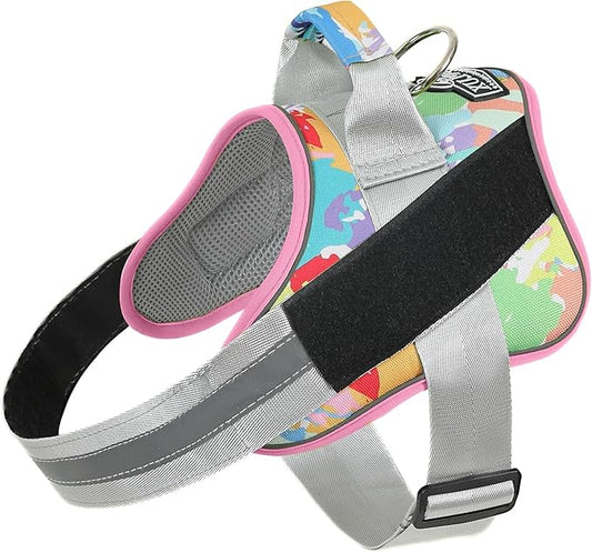 Bolux Dog Harness, No-Pull Reflective Dog Vest, Breathable Adjustable Pet Harness with Handle for Outdoor Walking - No More Pulling, Tugging or Choking (XX-Large (Pack of 1), OilPainting)