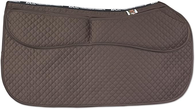 ECP Equine Comfort Products Thermoregulating Western Saddle Pad, Machine Washable Contoured Fit, Water Absorbing, Therapeutic, Shock Absorbing with Adjustable Memory Foam Shims