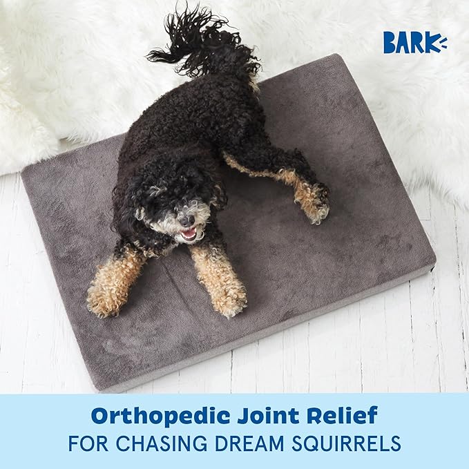 Barkbox Orthopedic Dog Bed with Memory Foam, Premium Comfort for Dogs and Puppies, Dog Beds for Joint Relief and Restful Sleep, Durable and Easy to Clean - Grey, Medium