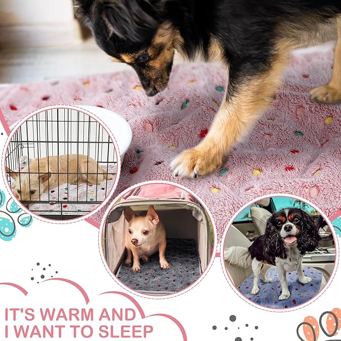 Reginary 4 Pcs Waterproof Guinea Pig Blankets Washable Small Animal Fleece Bedding Absorbent Guinea Pig Cage Liners Reusable Pet Pee Pad Sleep Mat for Hamster Ferret(Colorful Dot,24 x 16 Inch)