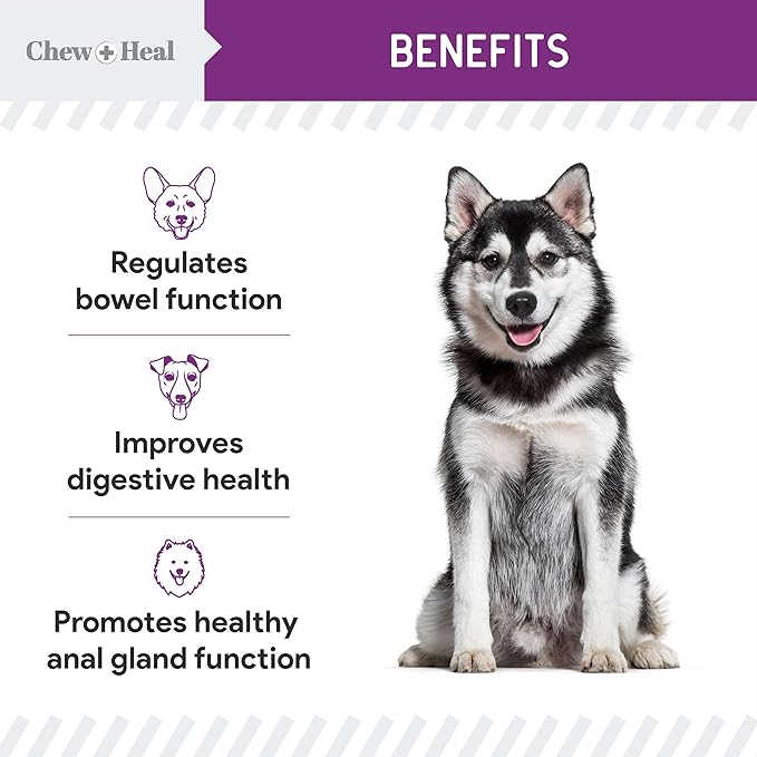 Chew + Heal Labs Glands Bowel Support - 5.4 oz of Stop The Scoot Powder for Scooting, Healthy Anal Glands, and Digestive Health - Made with Pumpkin Powder for Dogs