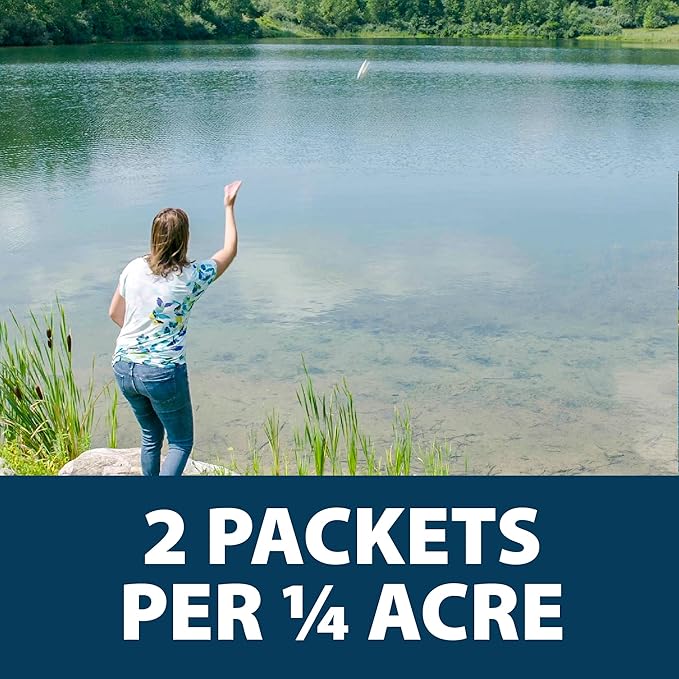 Airmax PondClear Packets, Beneficial Bacteria & Enzyme Clarifier Treatment with Ecoboost PRx, Clear & Clean Pond & Lake Water, Safe for Fish, 12-Count