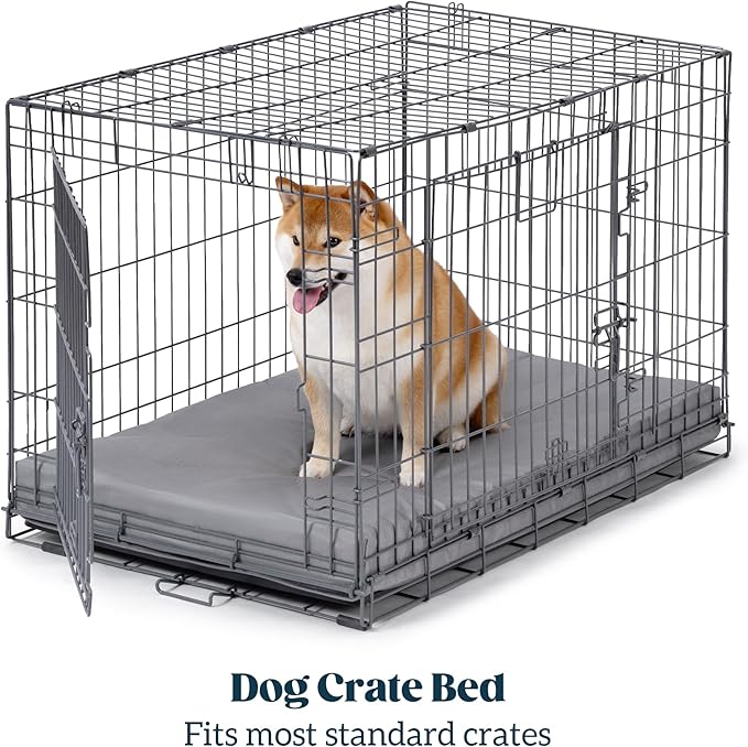 Cybarmour Indestructible Dog Bed - Outdoor Waterproof Chew Proof Dog Crate Pad - Orthopedic Kennel Mat for Aggressive Chewers - Large Breeds & Fits 42-Inch Crate - 41"x27", Limestone