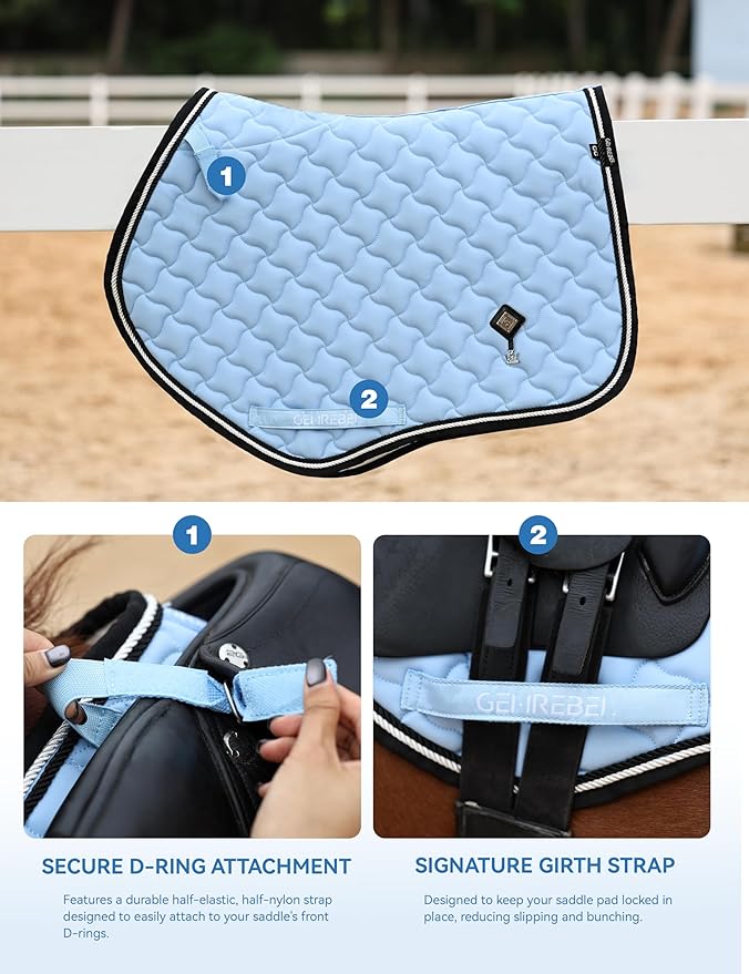 Close Contact Non-Slip Design Horse Riding Pad Moisture-Wicking Shock Absorbing English Saddle Pad for Horses