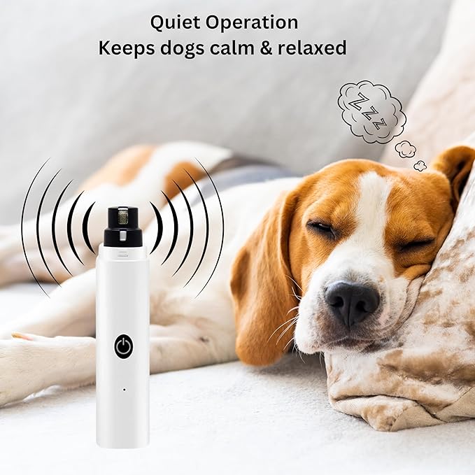 GajetNest Professional Pet Nail Grinder for Dogs and Cats, 2 Speeds LED Light USB Charging Low Vibration, Quiet, Cordless Ergonomic Long Lasting Battery, Safety Guard