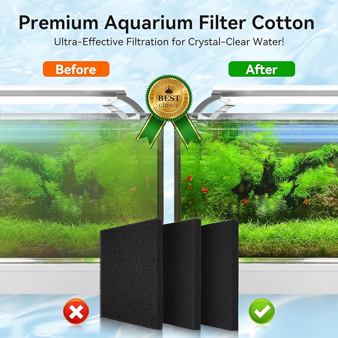 Aquarium Filter Sponge Pad, Filter Media Foam Sponges, Filter Accessories for Fish Tanks and Ponds (18.5"x18.5"x1.6", 50PPI, 1 Pack)