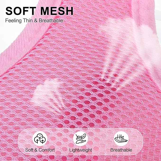 BINGPET No Pull Dog Harness,Soft Mesh Breathable All Weather Vest Harness,Safety Protection Design Durable Adjustable Step-in Easy Walk Dog Harness for Small Medium Large Dogs(LightPink,L)