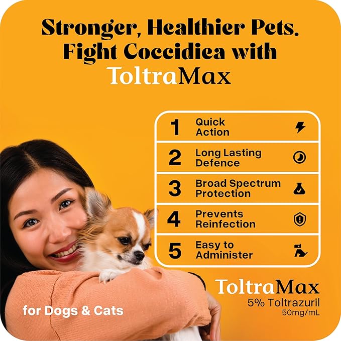 Toltrazuril 5.0% for Horses, Dogs, Cats, 960mL/32.4 Ounce, for Non-Food Chain Animals