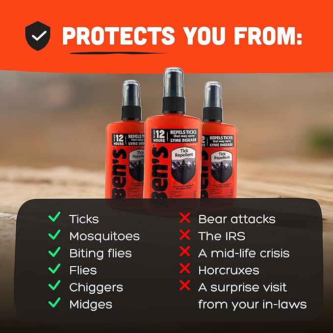 Ben's Tick Repellent - Tick, Mosquito & Insect Repellent Spray for Adults & Children - Bug Spray with 20% Picaridin - Offers 12 Hours of Protection - 3.4 fl oz (Pack of 3