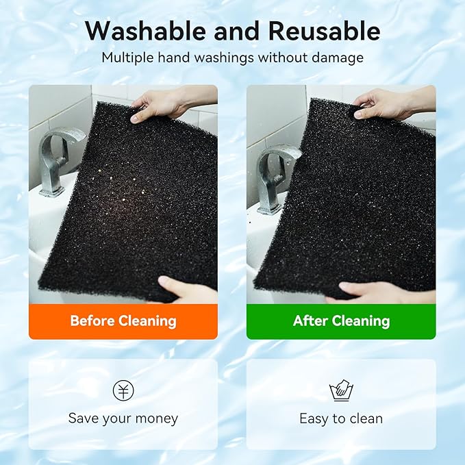 Aquarium Filter Sponge Pad, Filter Media Foam Sponges, Filter Accessories for Fish Tanks and Ponds (18.5"x18.5"x0.8", 20PPI, 1 Pack)