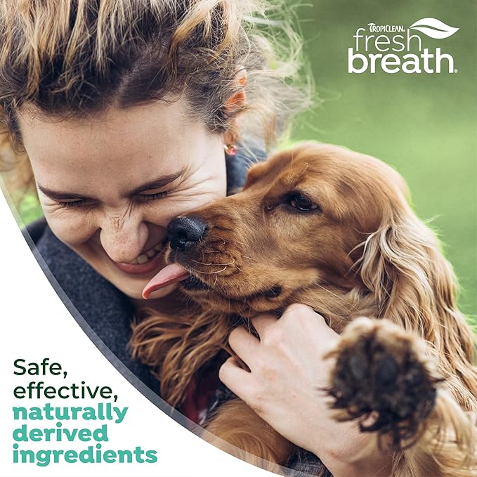 TropiClean Fresh Breath Oral Care Spray for Dogs & Cats | Dog Breath Spray | Mint Breath Freshener | Pet Bad Breath Treatment | Made in The USA | 4 oz