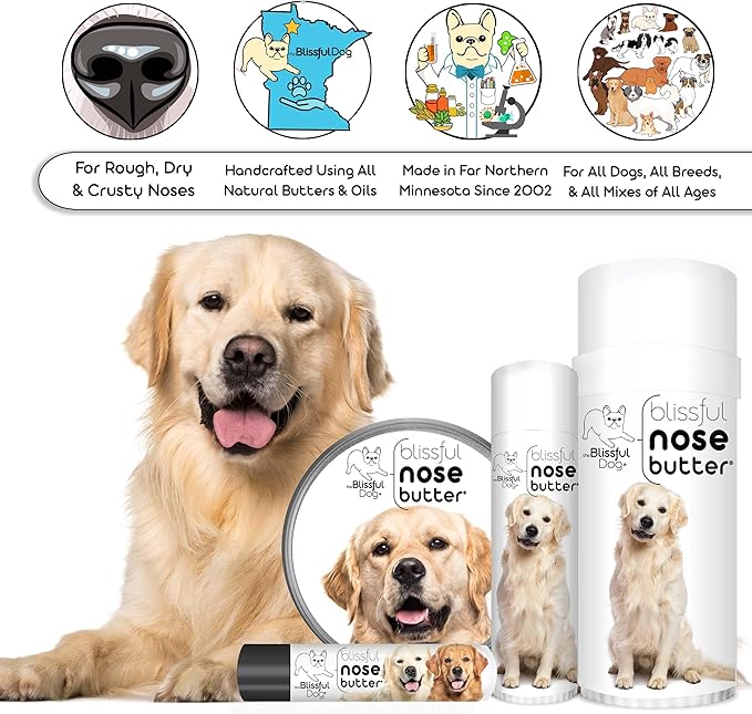 The Blissful Dog Golden Retreiver Unscented Nose Butter - Dog Nose Butter, 4 Ounce