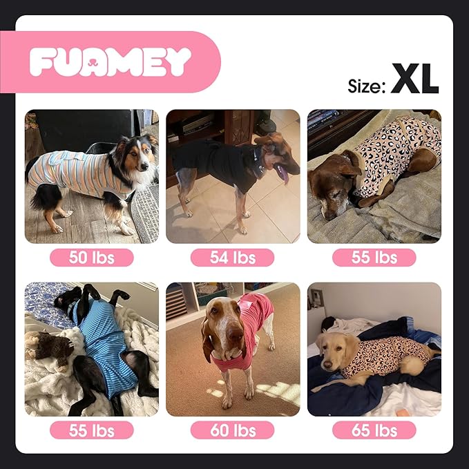 FUAMEY Recovery Suit for Dogs After Surgery,Soft Breathable Dog Bodysuit E-Collar & Cone Alternative Surgical Suit,Male Female Dog Neuter Spay Suits Anti Licking Wounds Onesie Green Black Stripes XL